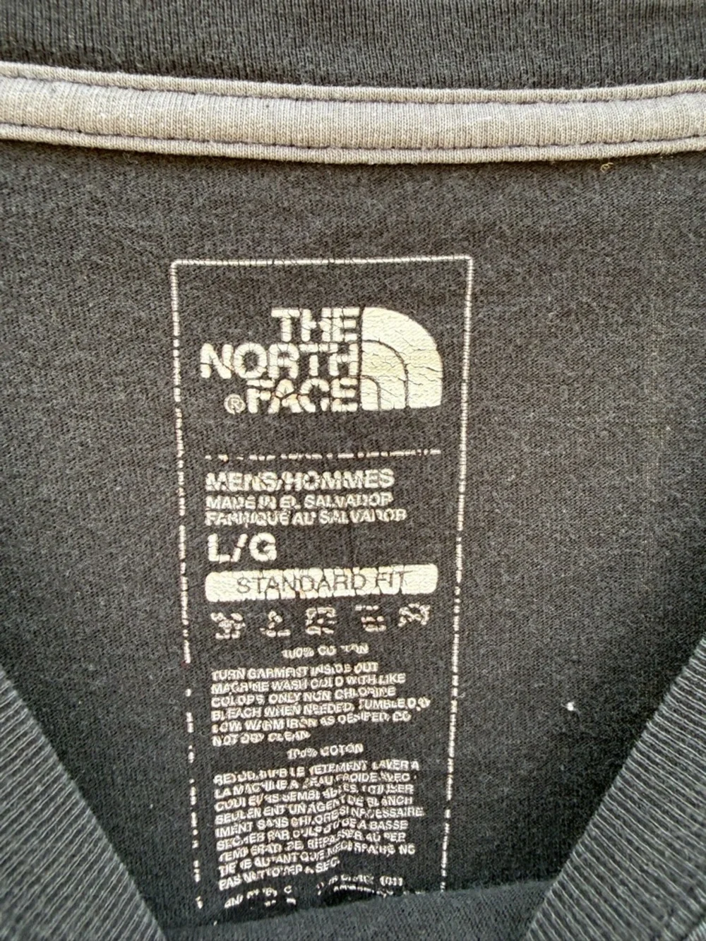 North Face Men’s Black White Logo Short Sleeve Tee Shirt Size Large